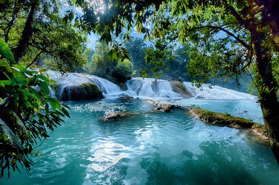 Chiapas-Mexico-Agua-Azul-waterfall-blue-green