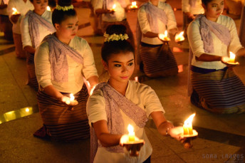 Candle bearers, Loy Krathong 2014 Chiang Mai, Thailand