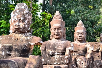 Statues along the roadside, Angkor Wat, Cambodia