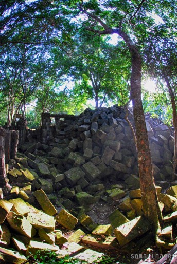 Piles of stones, ruins, Angkor Wat, Cambodia