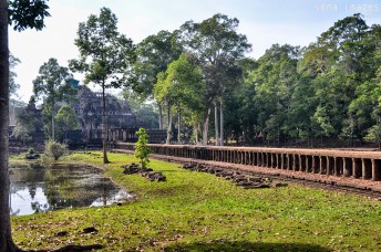 Temple entry, paved in stone, Angkor Wat, Cambodia
